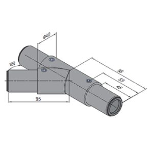 45 Degree Y Tube Connector Left