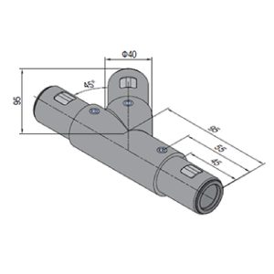 45 Degree Y Tube Connector Right