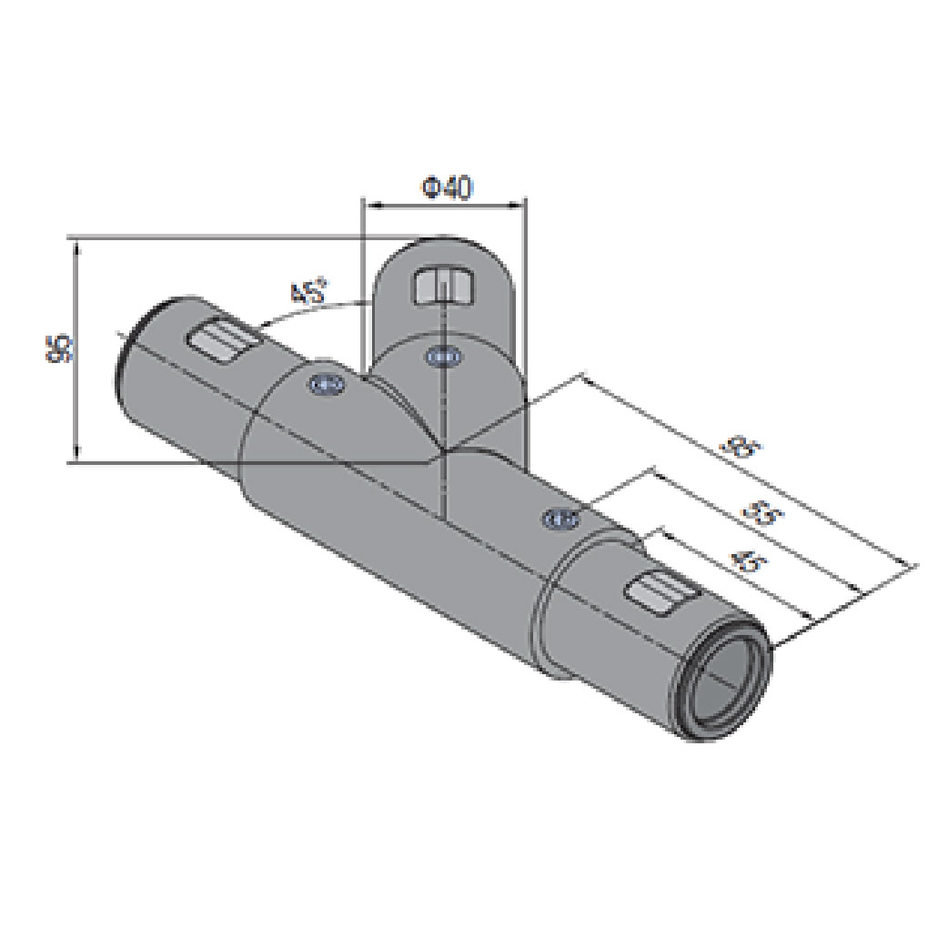 45 Degree Y Tube Connector Right