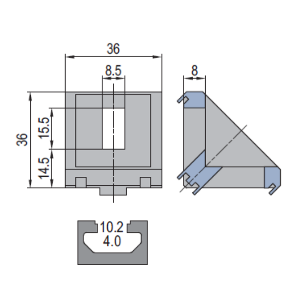 Die Cast Bracket PG40 40x40 Set D