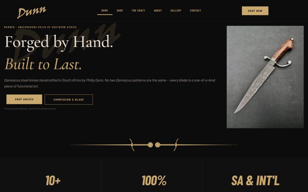 Dunn Blades website