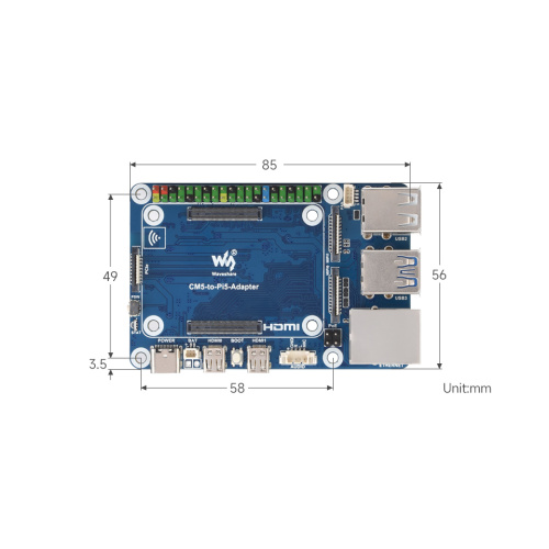 CM5 To Pi 5 Adapter Board For Raspberry Pi 5