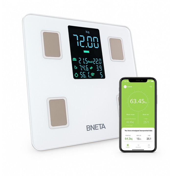 BNETA CS20A Smart Body Scale with Color LED Display – Bluetooth Body Composition Analyzer