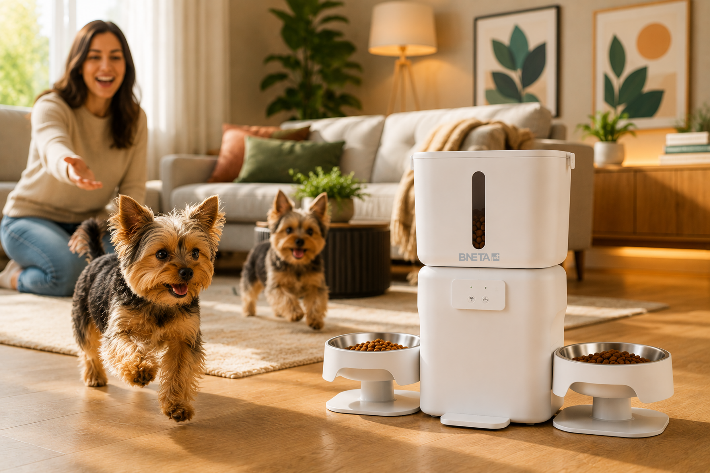 BNETA F24-DC Smart WiFi Dual Automatic Pet Feeder with HD Camera – 6L Large Capacity